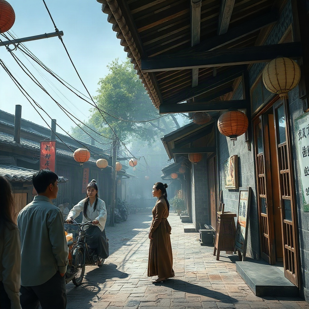 年代治愈短剧《裁缝铺里的旧时光》老街区场景